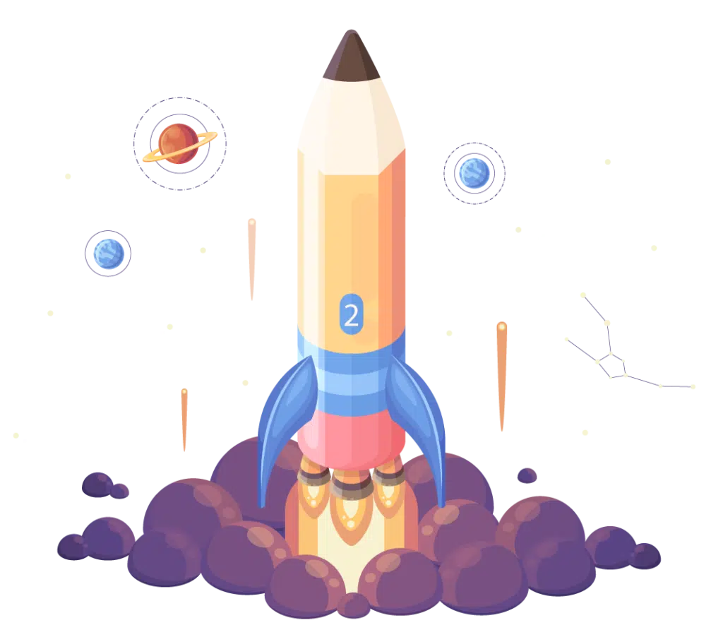spaceship pencil icon personalized tutoring