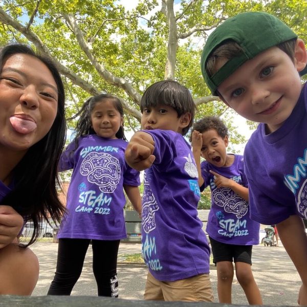 k-2 students having fun at the park summer steam camp